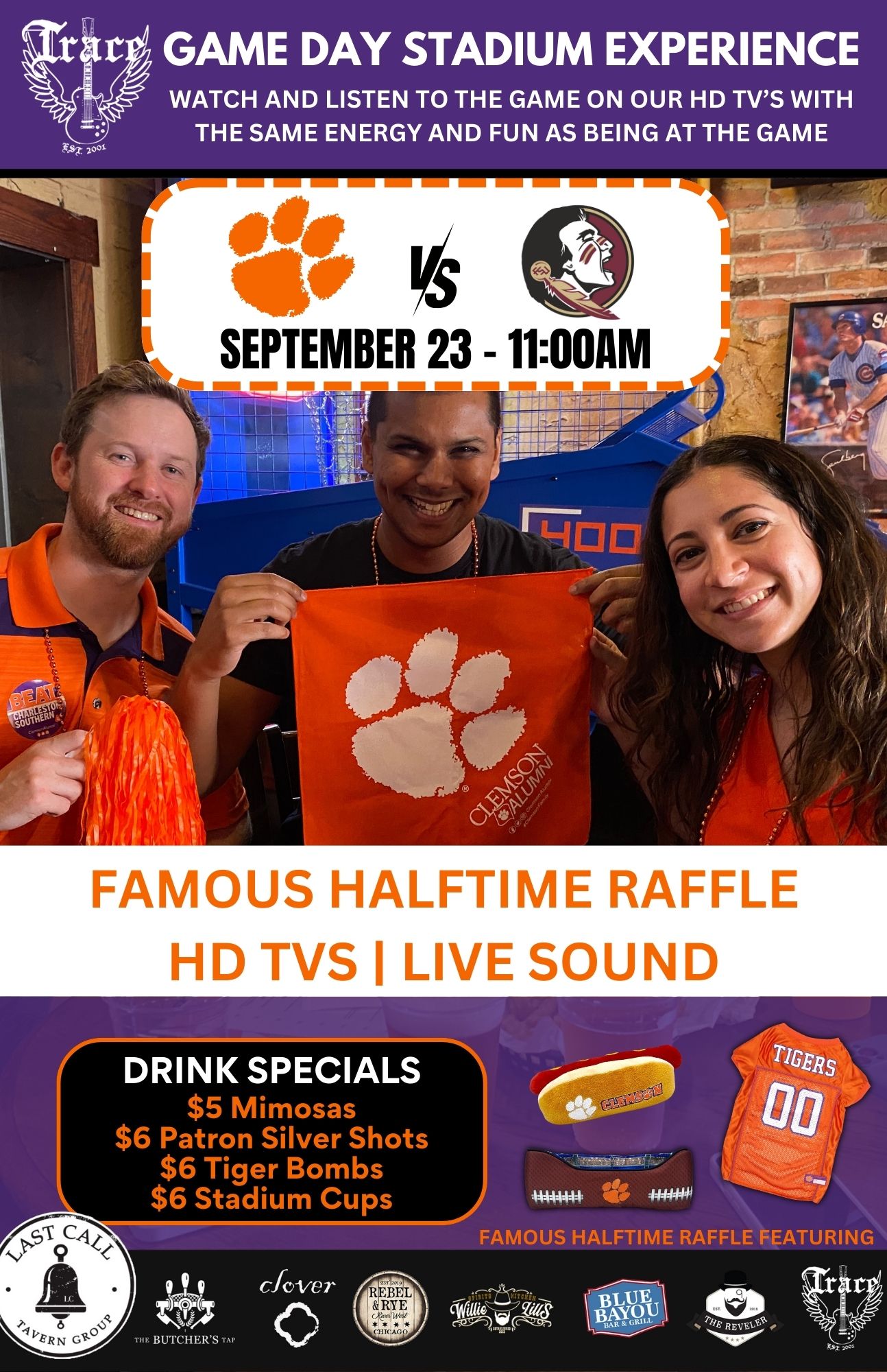 Your Home for the Clemson Tigers Football Games-Trace