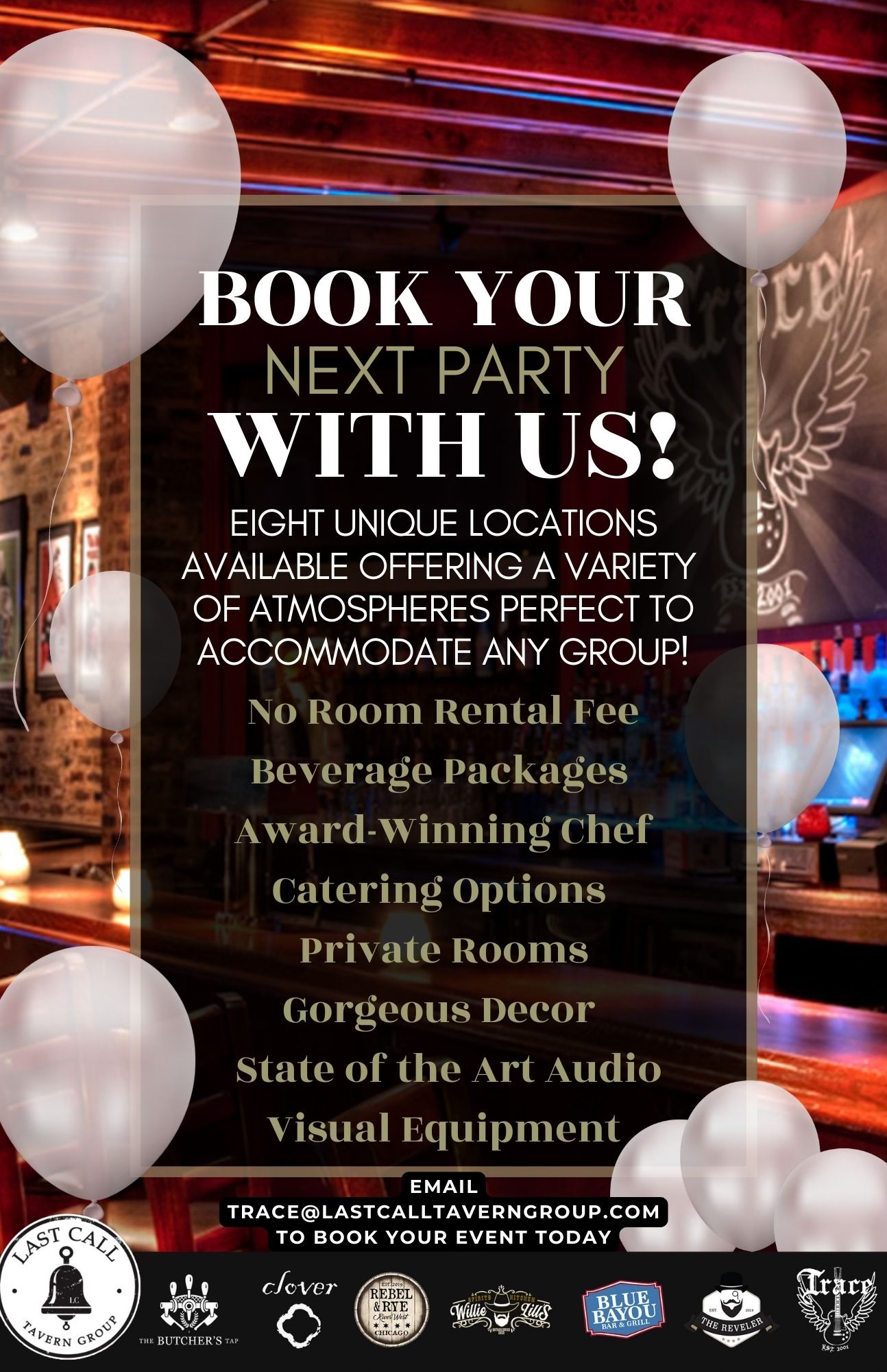 Book Your Parties With Us!-Trace